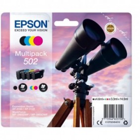 Epson Multipack 4-colours 502 Ink, Rendement standard, Noir, Cyan, Magenta, Jaune, Encre à pigments, Encre à colorant, 4,6 ml, 3,3 ml
