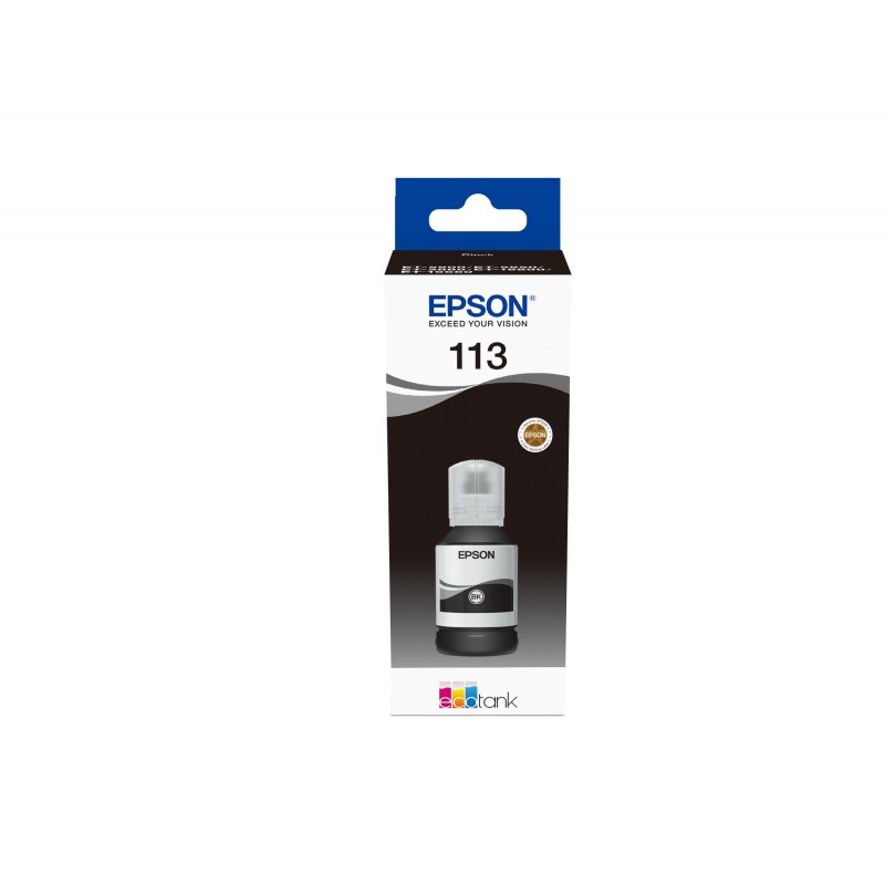 Epson 113 EcoTank Pigment Black ink bottle, Original, Noir, Epson, Ecotank ET-5880, EcoTank ET-5850, EcoTank ET-5800, EcoTank ET-16650, EcoTank ET-16600, 7500 pages, 127 ml