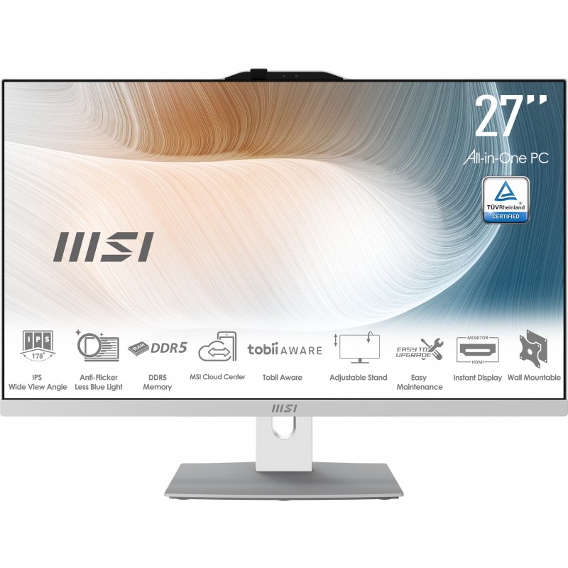 MSI Modern AM272P 1M-847EU, 68,6 cm 27", Full HD, Intel Core 5, 8 Go, 512 Go, Windows 11 Pro