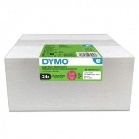 Dymo LW étiquettes de retour autocollantes | 25 mm x 54 mm | 24 rouleaux 500 étiquettes faciles à décoller lot de 12.000 | pour les étiqueteuses LabelWriter, Blanc, Papier, Forest Stewardship Council , 5,4 cm, 2,5 cm, 12000 pièce