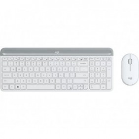Logitech 920-009189, Taille réelle 100 %, Sans fil, RF sans fil, QWERTZ, Blanc, Souris incluse