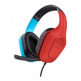 Trust GXT 416S Zirox, Avec fil, Gaming, 20 - 20000 Hz, 237 g, Casque, Noir, Cyan, Rouge