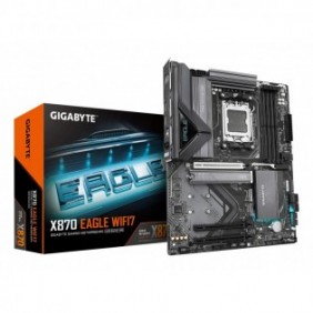 Gigabyte X870 EAGLE WIFI7 Carte Mère - Prend en charge les processeurs AMD Ryzen 9000, 14+2+2 phases VRM, jusqu'à 8000MHz DDR5 , 1xPCIe 5.0 + 2xPCIe 4.0, Wi-Fi 7, LAN 2,5GbE, USB 4, AMD, Emplacement AM5, AMD Ryzen 7000 Series, AMD Ryzen 8000 Series, AMD