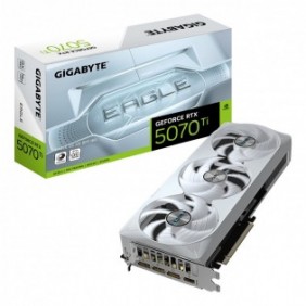 Gigabyte GeForce RTX 5070 Ti EAGLE OC ICE SFF 16G Carte Graphique - 16 Go GDDR7, 256 bits, PCI-E 5.0, 2542 MHz Core Clock, 3 x DP 2.1a, 1 x HDMI 2.1b, NVIDIA DLSS 4, GV-N507TEAGLEOC ICE-16GD, GeForce RTX 5070 Ti, 16 Go, GDDR7, 256 bit, 7680 x 4320 pixels