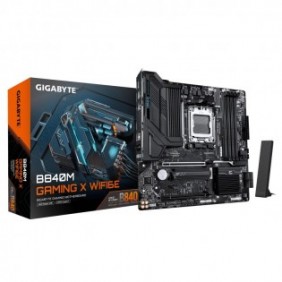 Gigabyte B840M GAMING X WIFI6E Carte Mère – Processeurs AMD Ryzen 9000, VRM 8+2+2 phases, jusqu’à 8200 MHz DDR5 O.C., 2× M.2 PCIe 4.0, Wi-Fi 6E, LAN 2,5 GbE, USB 3.2 Gen 1, AMD, Emplacement AM5, AMD Ryzen 7000 Series, AMD Ryzen 8000 Series, AMD