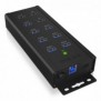 ICY BOX IB-HUB1703-QC3, USB 3.2 Gen 1 3.1 Gen 1 Type-B, USB 3.2 Gen 1 3.1 Gen 1 Type-A, 5000 Mbits, Noir, Aluminium, 0,71 m