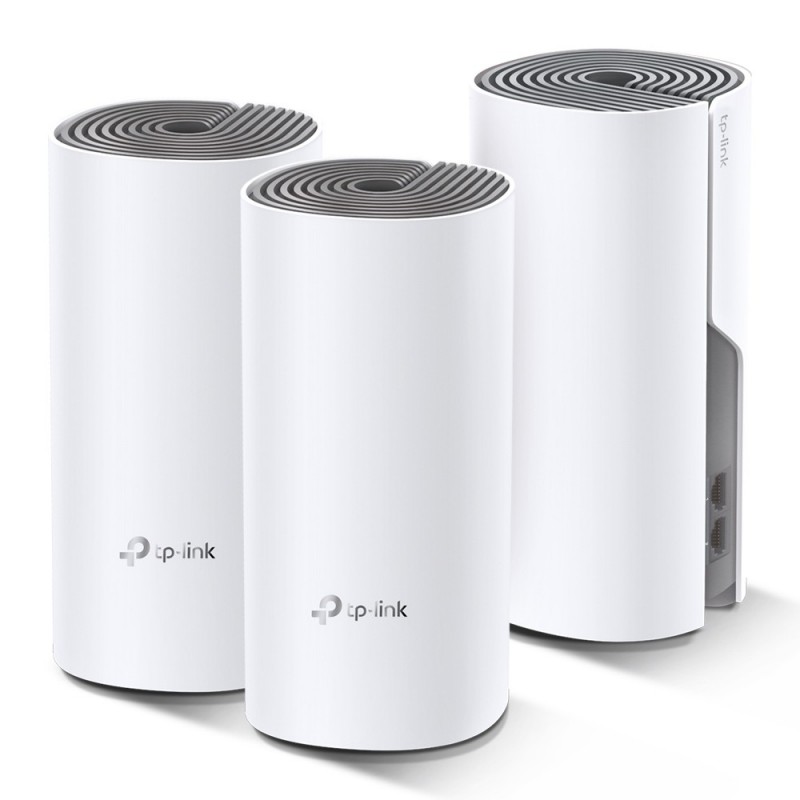 TP-LINK Deco E4 3-pack, Blanc, Gris, Interne, Système maillé, LAN, WLAN, Bi-bande 2,4 GHz 5 GHz, Wi-Fi 5 802.11ac