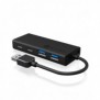 ICY BOX IB-HUB1426-U3, USB 3.2 Gen 1 3.1 Gen 1 Type-A, USB 3.2 Gen 1 3.1 Gen 1 Type-A, USB 3.2 Gen 1 3.1 Gen 1 Type-C, 5000 Mbits, Noir, Aluminium, Plastique, 0,1 m
