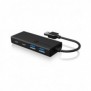 ICY BOX IB-HUB1426-U3, USB 3.2 Gen 1 3.1 Gen 1 Type-A, USB 3.2 Gen 1 3.1 Gen 1 Type-A, USB 3.2 Gen 1 3.1 Gen 1 Type-C, 5000 Mbits, Noir, Aluminium, Plastique, 0,1 m