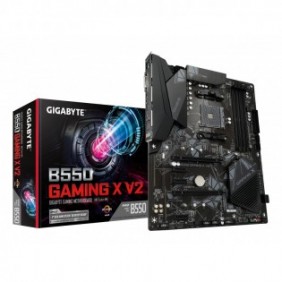 Gigabyte B550 Gaming X V2 Carte mère - Processeurs AMD Ryzen 5000, VRM 10+3 phases, jusqu'à 4733 MHz DDR4, 1xPCIe 4.0 + 1xPCIe 3.0 M.2, LAN 1GbE, USB 3.2 Gen 2, AMD, Emplacement AM4, AMD Ryzen 3000 Series, AMD Ryzen 4000 Series, AMD Ryzen 5000 Series