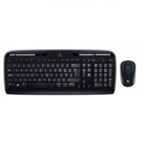 Logitech Wireless Combo MK330, Taille réelle 100 %, Sans fil, USB, QWERTY, Noir, Souris incluse
