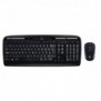 Logitech Wireless Combo MK330, Taille réelle 100 %, Sans fil, USB, QWERTY, Noir, Souris incluse