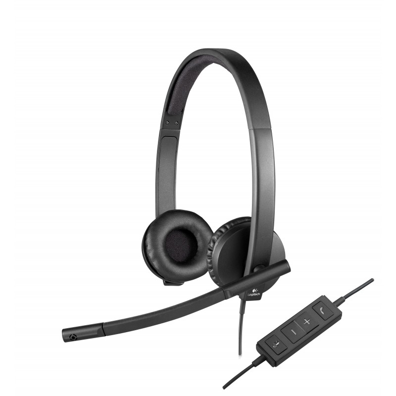 Logitech Casque H570e Confortable, abordable et construit pour durer, Avec fil, BureauCentre d'appels, 31,5 - 20000 Hz, 111 g, Casque, Noir