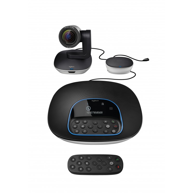 Logitech Group, Système de vidéoconférence de groupe, Full HD, 30 ips, 90, 10x, Noir, Gris