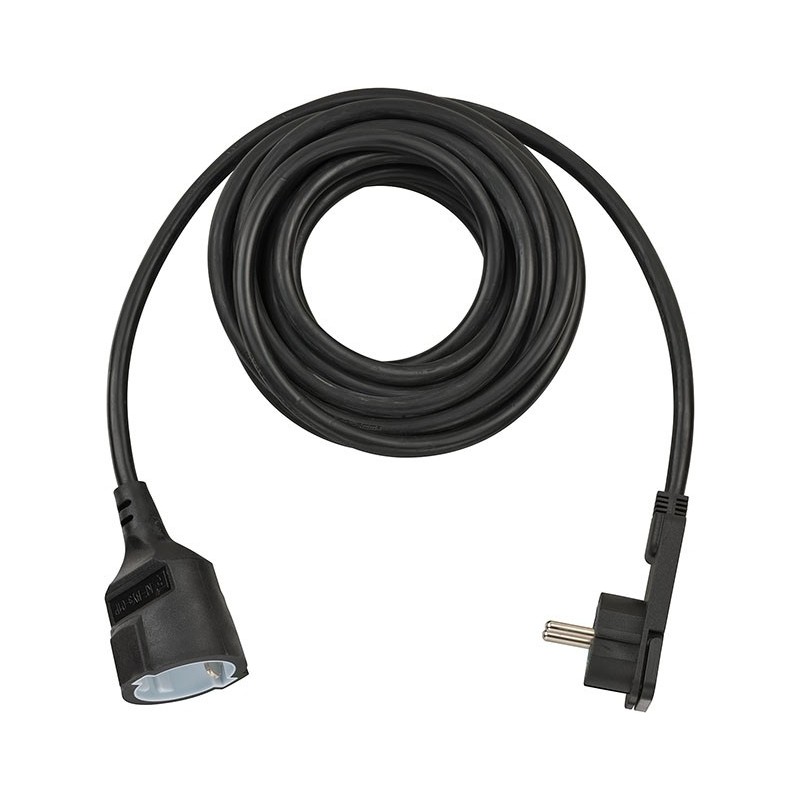 Brennenstuhl H05VV-F3G1.5, 5 m, Intérieure, Type F CEE 74, IP20, Noir, Plastique