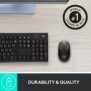 Logitech M190, Ambidextre, Optique, RF sans fil, 1000 DPI, Charbon de bois