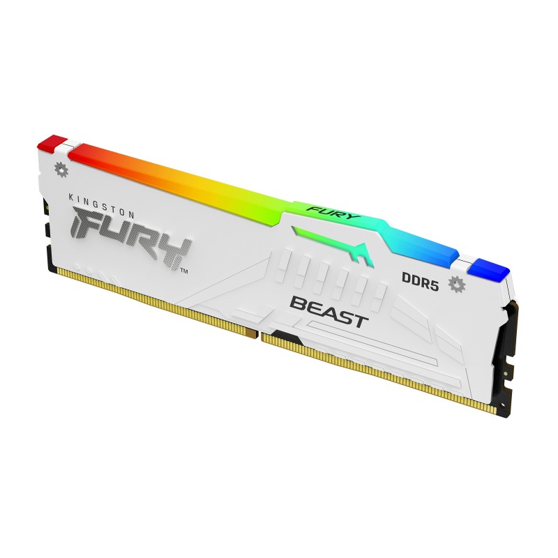 Kingston FURY Beast 32 Go 6000 MTs DDR5 CL36 DIMM White RGB EXPO, 32 Go, 1 x 32 Go, DDR5, 288-pin DIMM
