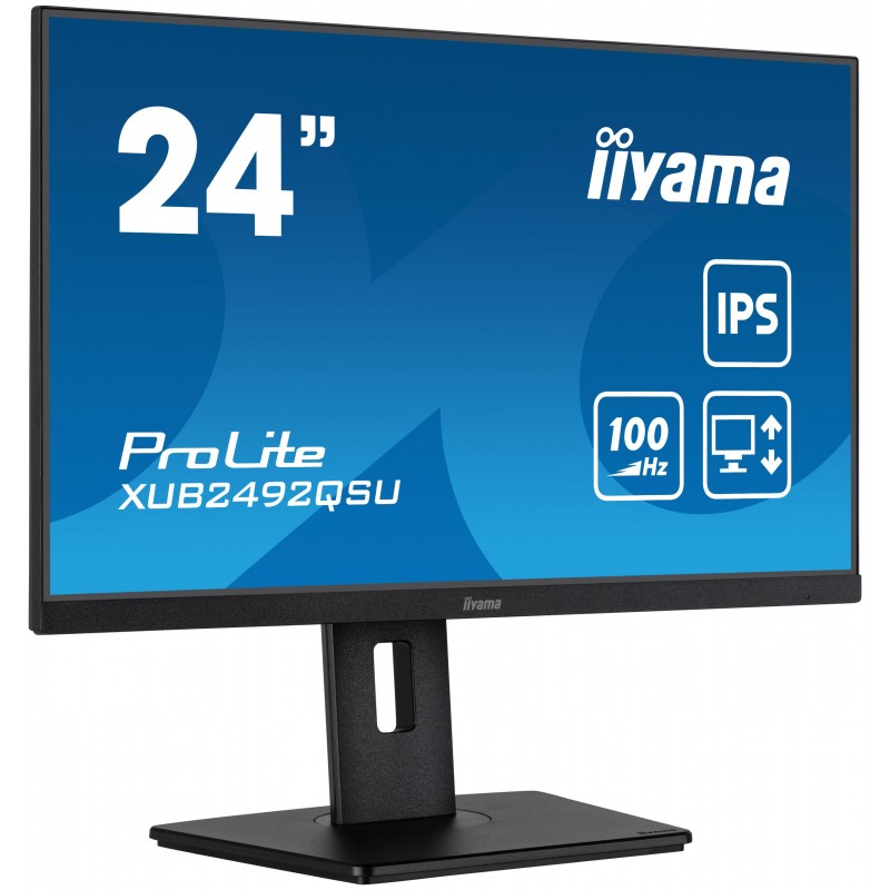 Iiyama ProLite XUB2492QSU-B1, 60,5 cm 23.8", 2560 x 1440 pixels, Quad HD, LED, 1 ms, Noir