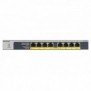 Netgear GS108LP, Non-géré, Gigabit Ethernet 101001000, Connexion Ethernet, supportant l'alimentation via ce port , Grille de montage, 1U, Montage mural
