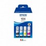 Epson 104 EcoTank 4-colour Multipack, Original, Noir, Cyan, Magenta, Jaune, Epson, EcoTank ET-2715 EcoTank ET-2714 EcoTank ET-2712 EcoTank ET-2711 EcoTank ET-2710 Unlimited EcoTank..., 65 ml, 65 ml