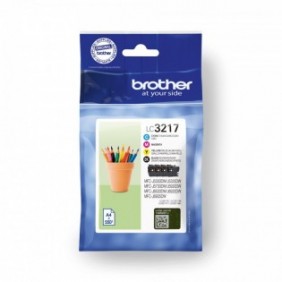 Brother Pack de cartouches d'encre LC3217VAL originales, Noir, Cyan, Magenta, Jaune, 4 pièce, 550 pages, 550 pages, Multi pack