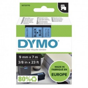 Dymo D1 étiquettes autocollantes authentiques | rouleau de 9 mm x 7 m | impression en noir sur fond bleu | autocollantes | pour étiqueteuses LabelManager, Noir sur bleu, Polyester, Belgique, -18 - 90 C, DYMO, LabelManager, LabelWriter 450 DUO