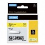 Dymo Rhino Étiquettes en vinyle industrielles | 12 mm x 5,5 m | autocollantes impression en noir sur fond jaune | pour étiqueteuses Rhino et LabelManager, Noir sur jaune, Multicolore, Vinyl, -40 - 80 C, UL 969, DYMO