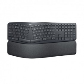 Logitech ERGO K860, Taille réelle 100 %, Sans fil, RF sans fil + Bluetooth, Contacteur de touche semi-mécanique, QWERTY, Graphite