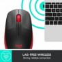 Logitech M190, Ambidextre, Optique, RF sans fil, 1000 DPI, Rouge