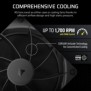Corsair RS140, Ventilateur, 14 cm, 330 trmin, 1700 trmin, 36 dB, 95,5 cfm