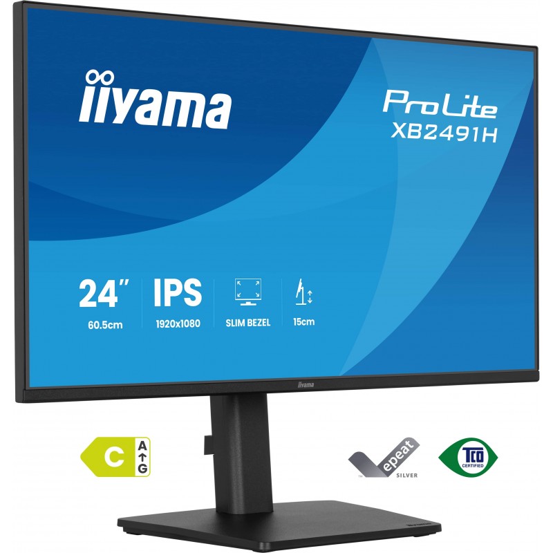 Iiyama ProLite XB2491H-B1, 60,5 cm 23.8", 1920 x 1080 pixels, Full HD, LCD, Noir