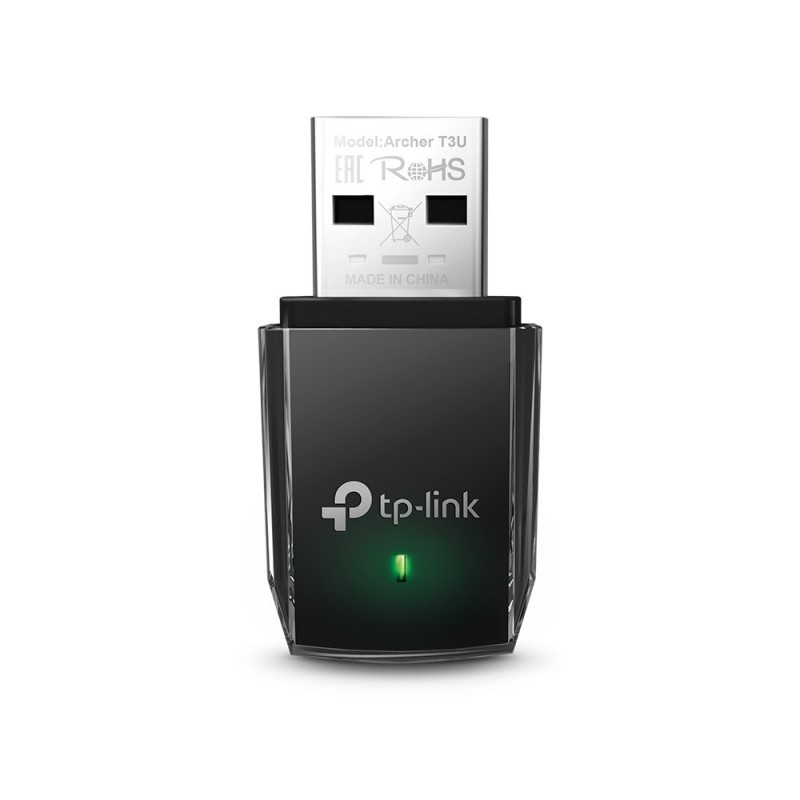 TP-LINK Archer T3U, Avec fil, USB, WLAN, Wi-Fi 5 802.11ac, 867 Mbits, Noir