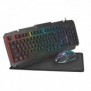 LogiLink ID0185, Avec fil, USB, Clavier à membrane, QWERTY, LED RGB, Noir