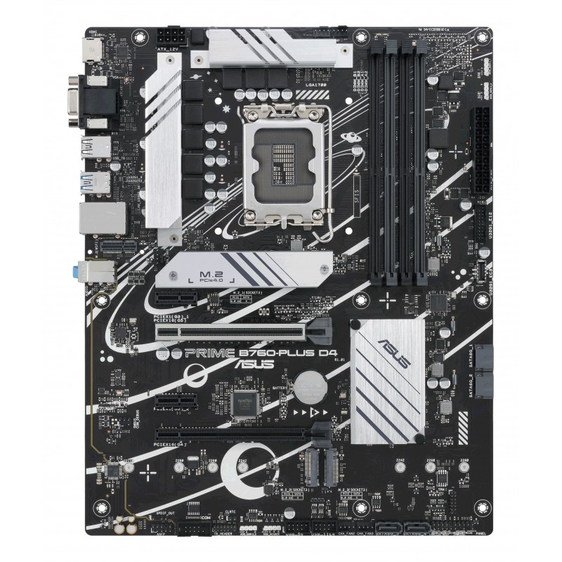 ASUS PRIME B760-PLUS D4, Intel, LGA 1700, Intel® Celeron®, Intel® Pentium® Gold, Intel® Core™ i3, Intel® Core™ i5, Intel® Core™..., LGA 1700, DDR4-SDRAM, 128 Go