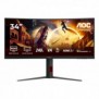AOC G4 CU34G4Z, 86,4 cm 34", 3440 x 1440 pixels, Wide Quad HD, LED, 1 ms, Noir, Rouge