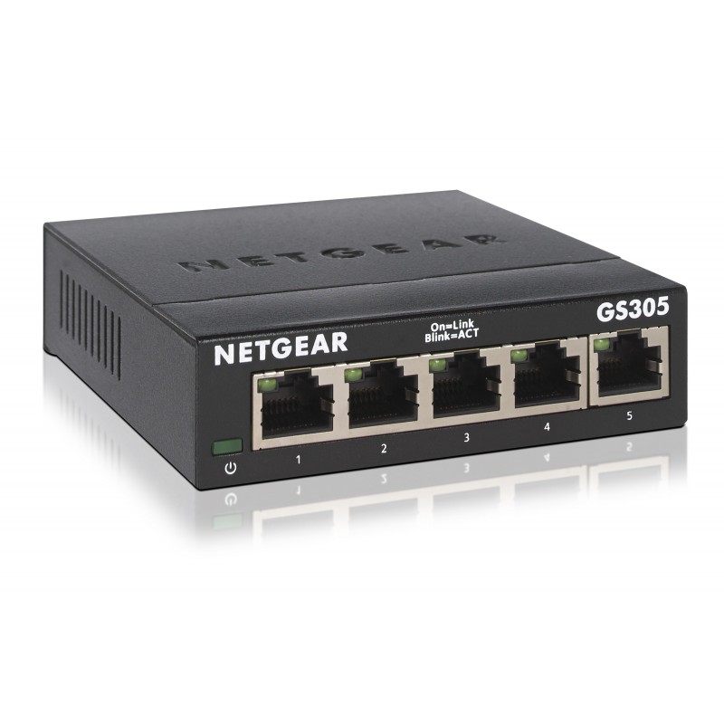 Netgear GS305, Non-géré, L2, Gigabit Ethernet 101001000, Montage mural