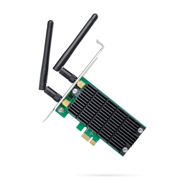 TP-LINK Archer T4E, Interne, Sans fil, PCI Express, WLAN, 867 Mbits, Noir, Vert