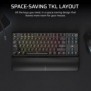 Corsair K70 CORE TKL, Avec fil &sans fil, USB + RF Wireless + Bluetooth, Clavier mécanique, QWERTZ, LED RGB, Noir