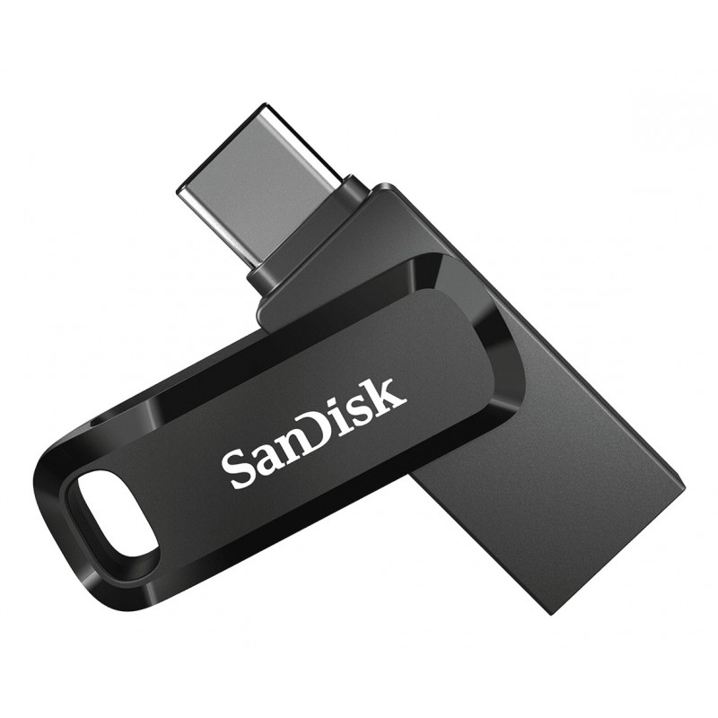 SanDisk Ultra Dual Drive Go, 256 Go, USB Type-A USB Type-C, 3.2 Gen 1 3.1 Gen 1, 150 Mos, Pivotant, Noir