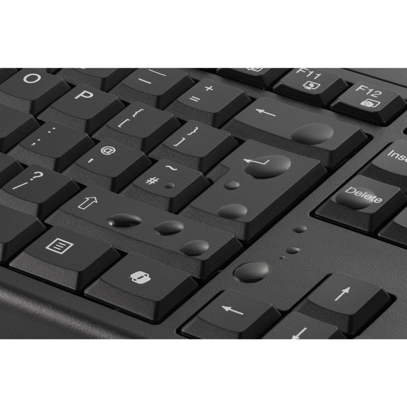 Kensington KM270 EQ KM270 EQ Kit clavier + souris sans fil rechargeable, Sans fil, RF sans fil + Bluetooth, Clavier à membrane, QWERTZ, Noir, Souris incluse