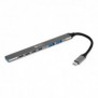 Bakker USB-C Hub 7-in-1 3A+4C, 7 connexions, un design élégant, un câble flexible et qui reste froid pendant l'utilisation., USB Type-C, USB 2.0, USB 3.2 Gen 1 3.1 Gen 1 Type-A, USB 3.2 Gen 1 3.1 Gen 1 Type-C, 5000 Mbits, Noir, Gris, Aluminium, 0,15 m
