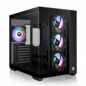 Thermaltake View 380 TG ARGB, Midi Tower, PC, Noir, ATX, micro ATX, Mini-ITX, SPCC, Verre trempé, Jouer
