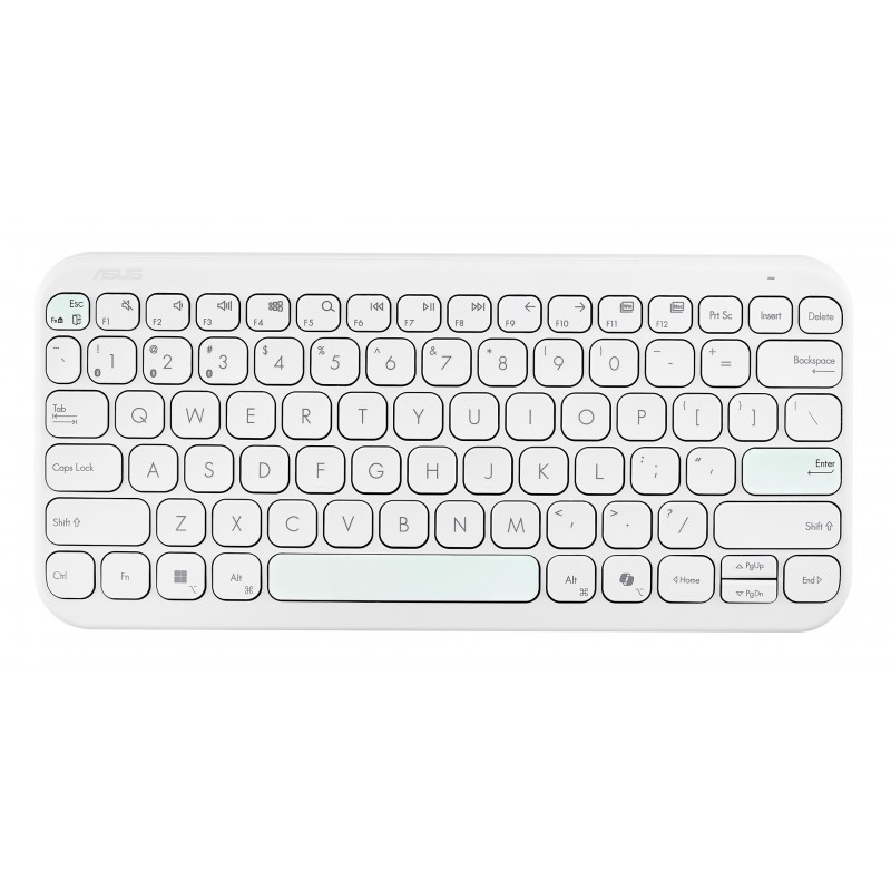 ASUS Marshmallow Keyboard KW100, 75%, Sans fil, Bluetooth, Commutateur de touche « ciseaux », QWERTZ, Blanc