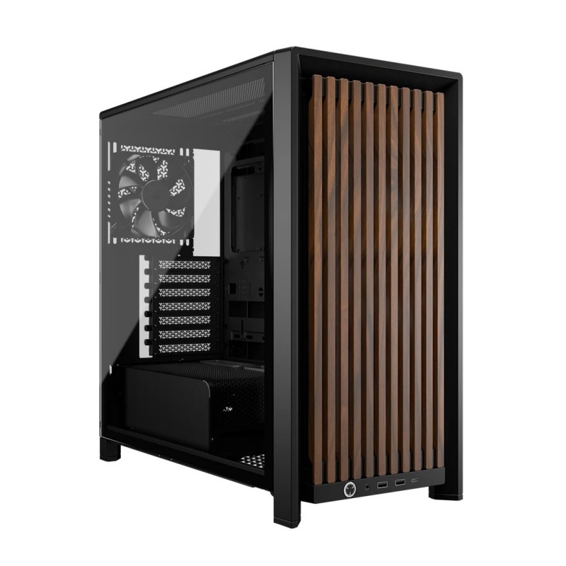 Corsair FRAME 4000D WOOD RS, Midi Tower, PC, Noir, Bois, Mini-ITX, micro ATX, ATX, EATX, Acier, Bois, Plastique, 17 cm