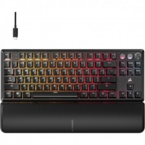 Corsair K70 PRO TKL, Avec fil, USB, Magnetic-mechanical key switch, QWERTY, LED RGB, Noir