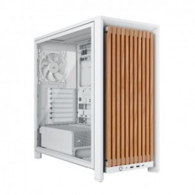 Corsair FRAME 4000D WOOD RS, Midi Tower, PC, Bois, Blanc, Mini-ITX, micro ATX, ATX, EATX, Acier, Bois, Plastique, 17 cm