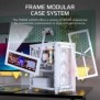 Corsair FRAME 4000D WOOD RS, Midi Tower, PC, Bois, Blanc, Mini-ITX, micro ATX, ATX, EATX, Acier, Bois, Plastique, 17 cm