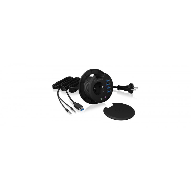 ICY BOX IB-HUB1430, Noir, Plastique, Type F CEE 74, 80 mm, 800 mm, 550 mm