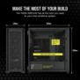 Corsair 7000D Airflow, Full Tower, PC, Noir, ATX, EATX, micro ATX, Mini-ITX, Plastique, Acier, Verre trempé, Jouer