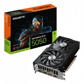 Gigabyte GeForce RTX 5050 WINDFORCE OC V2 8G Carte Graphique - 8GB GDDR6, 128bit, PCI-E 5.0, 2572MHz Fréquence du cœur, 2 x DP, 2 x HDMI, NVIDIA DLSS 4, GV-N5050WF2OCV2-8GD, GeForce RTX 5050, 8 Go, GDDR6, 128 bit, 7680 x 4320 pixels, PCI Express 5.0